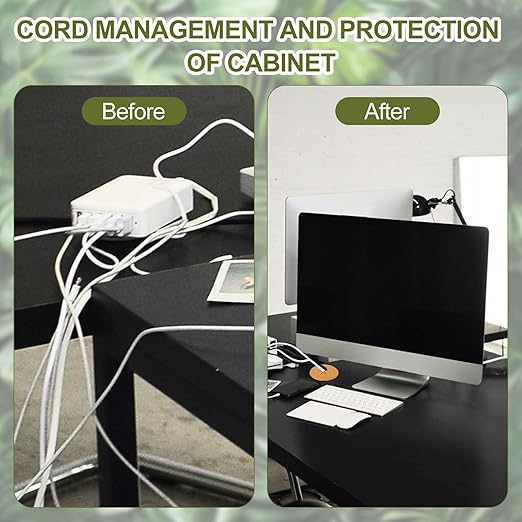 PATIKIL Desk Grommet 2-1/16", 8 Pcs Round Cable Grommet Cord Hole Cover with Adhesive Tape Flexible Table Wire Organizer for Office Home Table Countertop, Gray