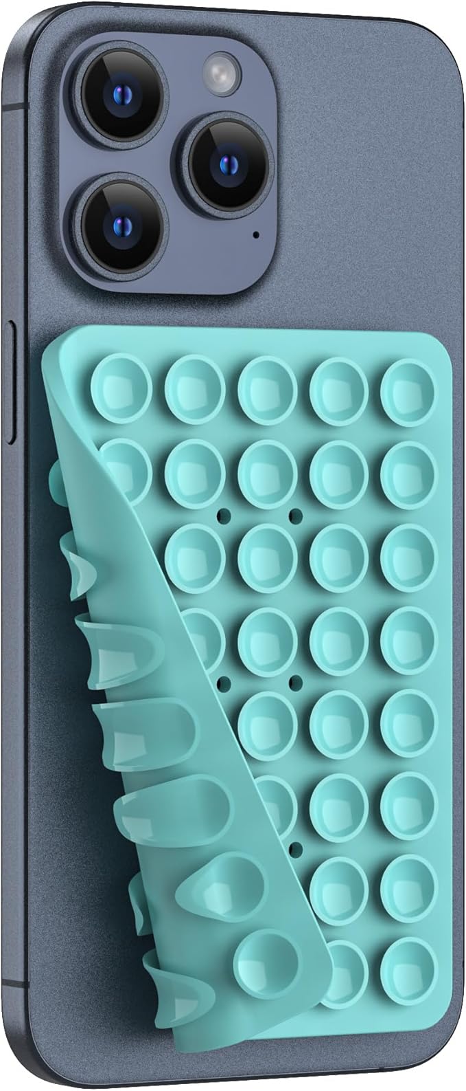 Silicone Double Sided Suction Phone Case Mount, Detachable Hands Free & Strong Grip Holder for Selfies & Videos, Compatible iPhone Android (Sky Blue, 1Pack)