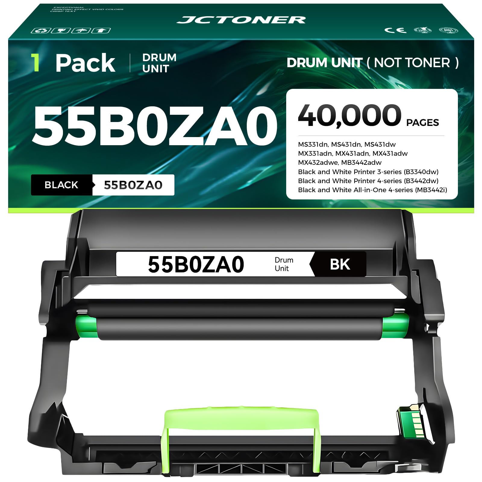 55B0ZA0 Imaging Unit (Not Toner) Replacement for 55B0ZA0 Drum Unit Compatible with Lexmark MS331dn MS431dn MS431dw MX331adn MX431adn MX431adw MX432adwe MB3442adw B3340dw B3442dw MB3442i Laser Printer