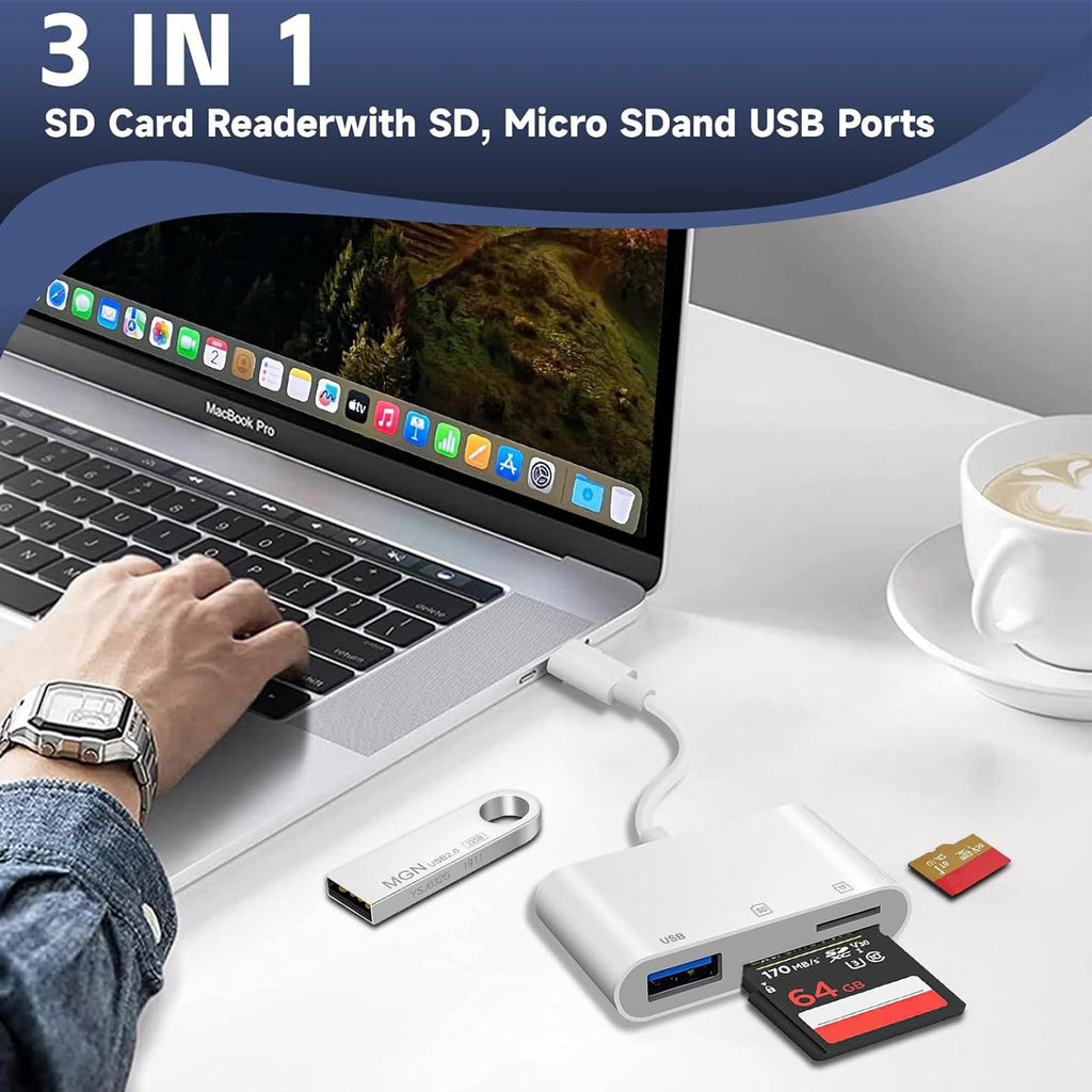 Vrllinking USB-C SD Card Reader for iPhone 15/16/iPad/MacBook,Plug and Play