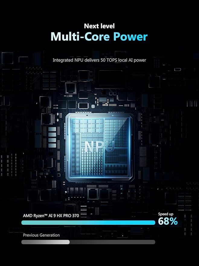 MINISFORUM N5 Pro 5-Bay Desktop AI NAS, AMD Ryzen AI 9 HX PRO 370(12C/24T) CPU, 16GB DDR5, 128G SSD, 1x10GbE, 1x5GbE, 2xUSB4, 8K HDMI, OCuLink, 1xM.2+2xU.2/M.2 Slot, Network Attached Storage(Diskless)
