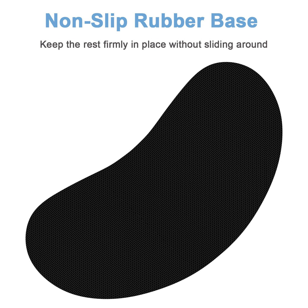Dapesuom Mouse Wrist Rest, Cute Ergonomic Memory Foam Mouse Wrist for Computer Desk Mats Support, Hand Rest Pad Cushion for Gaming, Office, Laptop, Men, Women, Pain Relief & Easy Typing, Jet Black