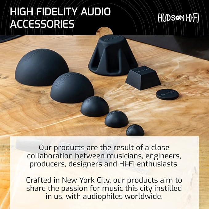 Silicone Speaker Isolation Feet (4-Pack, 1") – Non-Skid Adhesive Pads for Turntable, Subwoofer & Audio Gear – Anti-Vibration Damping, 20 Duro Rubber
