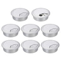 uxcell 8 Pcs 50mm (1.97 Inch) Desk Grommet, Plastic Cable Hole Cover, Wire Cord Cable Organizer for Home Office Computer Desk Cabinet, Silver