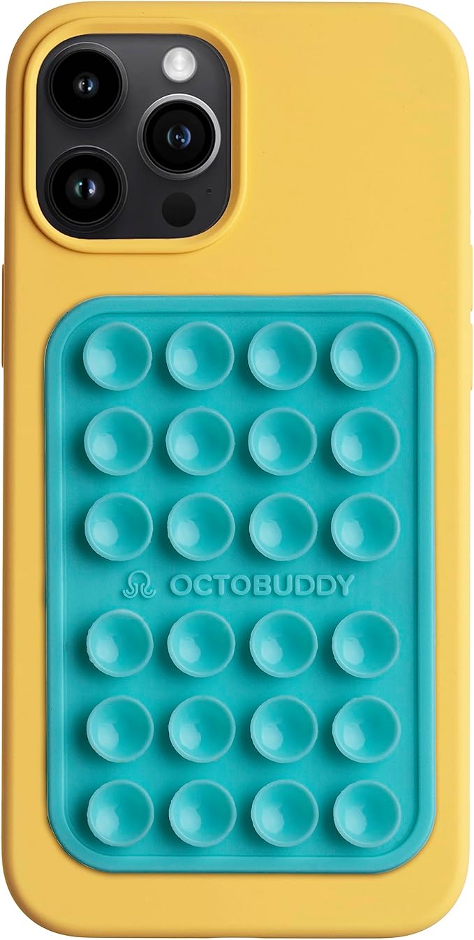 OCTOBUDDY Classic MAX - Silicone Suction Phone Case Adhesive Mount - Hands-Free, Strong Grip Holder for Selfies and Videos - iPhone and Android Compatible - 2.6″ x 3.9″