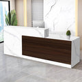 Reception Desk with Counter Modern Checkout Counter with Lockable Drawer Keyboard Tray Receptionist Desk for Office Salon Reception Table L Right 47inch/120cm