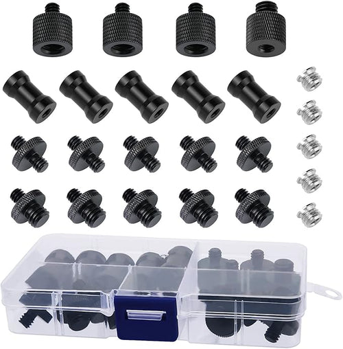 12 Pcs 1/4" & 3/8" Camera Screw Adapter Set - DSLR, GoPro, Flash & Light Stand Mounts