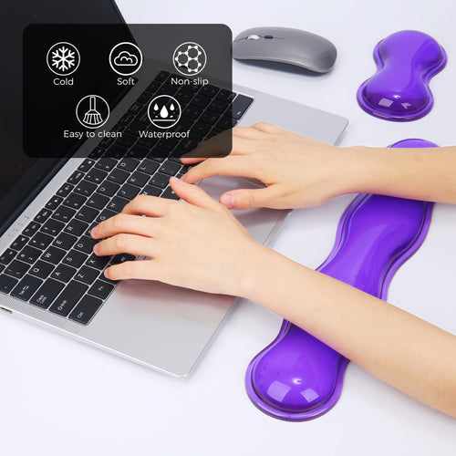 ABRONDA Gel Wrist Rest for Keyboard and Mouse, Wrist Rest for Keyboard, Mouse Wrist Support, Pain Relief, Cool Touch, Non-Skid, Mouse Wrist pad