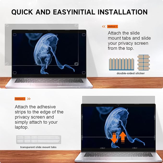 Laptop Privacy Screen 15.6 Inch Compatible with HP/ Dell/ Acer/ Samsung/Asus/ Lenovo/Toshiba, Removable 16:10 Aspect Privacy Filter Screen Protector for 15.6 Inch Laptop, Anti Glare Blue Light Laptop