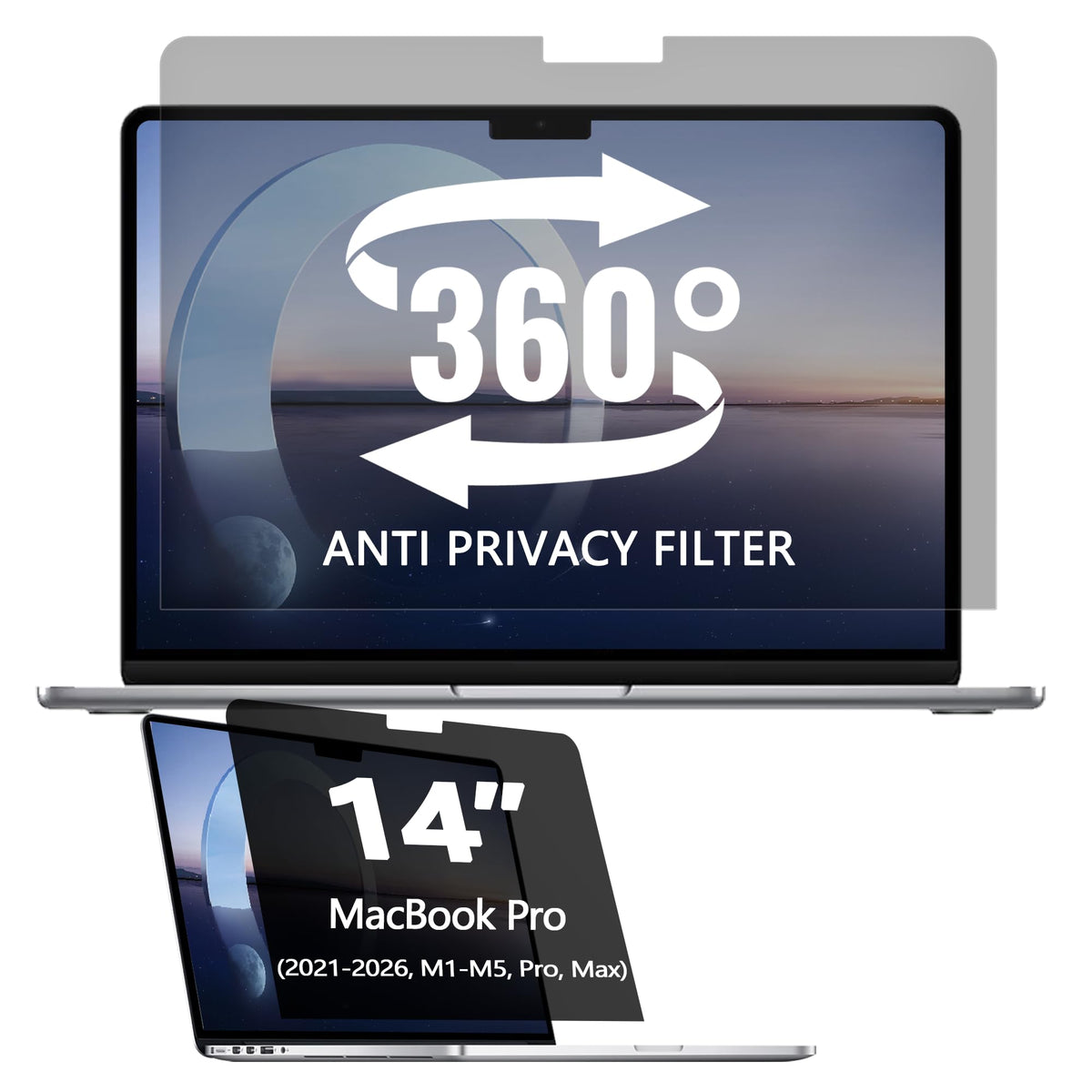 Halloive 360° Privacy Screen Protector for MacBook Pro 16 Inch (2021-2026)