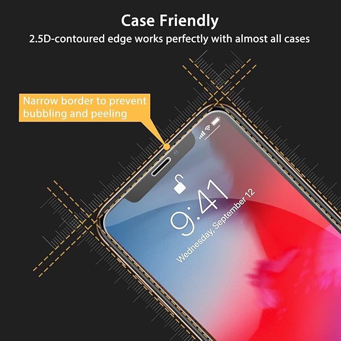 UNBREAKcable Screen Protector for iPhone X/XS/ 11 Pro, Double Shatterproof Tempered Glass [Easy Installation Frame] [99.99% HD Clear] [9H Hardness] for iPhone 5.8 inch - 2 Pack
