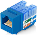 Everest 90° Angled RJ45 Cat5e Keystone Jacks 10-Pack in Blue - Slim Profile Female RJ45 Connectors - Cat 5e Keystone Jack - Compatible with 90° Angled Speed Termination Tool - easyJACK (B094WB91H3)