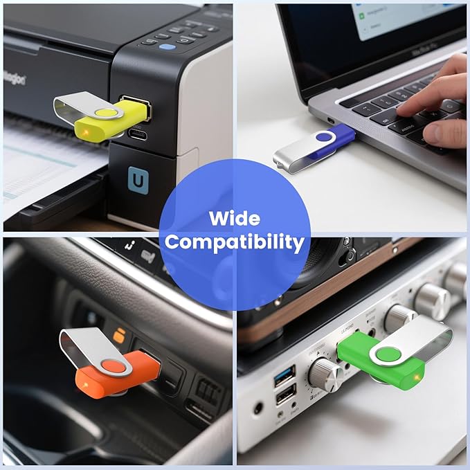 ABLAZE 128MB Flash Drives 500 Pack, USB 2.0 Thumb Drives Bulk Swivel Memory Stick Bulk USB 500 Pack Pendrives 128MB (Mixcolors)