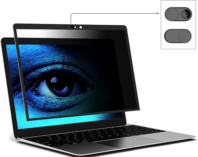 MacBook Privacy Screen Protector - Removable HD Filter, Bubble-Free, Webcam Cover for MacBook Pro 13
