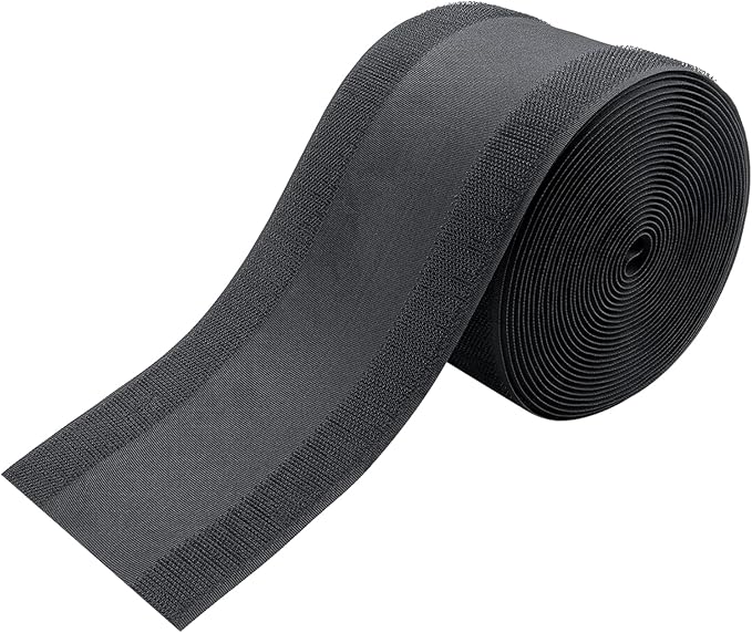 IHKFILAN Carpet Cord Cover Carpet Cable Management Under Desk Cable Grip Strip Black Hook and Loop Tape Cable Polyester Cover Protect Cables to Prevent Tripping Over Wires for Homes & Office (20ft)