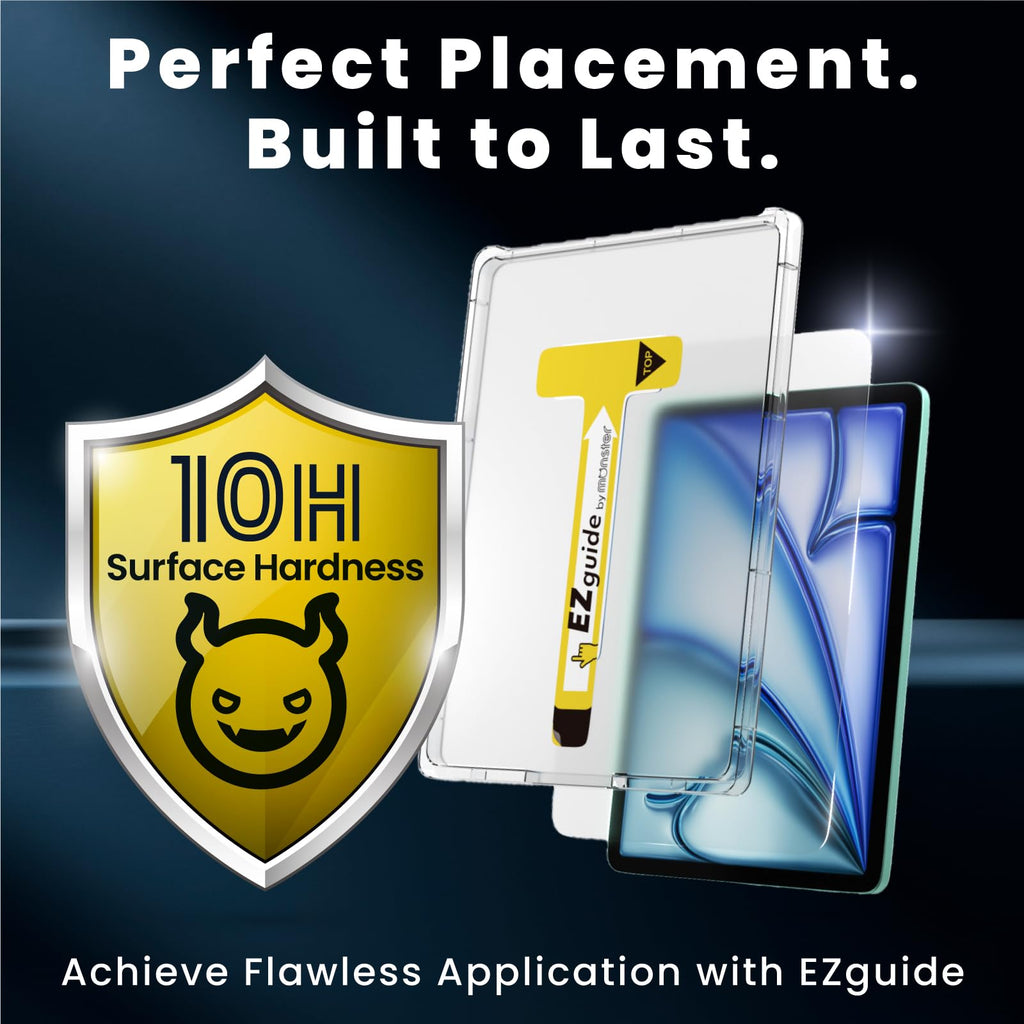 BELLEMOND Tempered Glass Screen Protector designed for iPad Pro 13" (M5, 2025/M4, 2024) - Anti Blue Light filter「EZ Guide」Alignment Kit for Flawless Installation, 10H Hardness - Designed in Japan