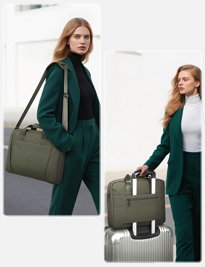 13-14 Inch Laptop Shoulder Bag Business Briefcase Water Resistant Computer Messenger Bags Compatible with MacBook Pro 14, MacBook Air 13 M4, HP, Dell, ASUS Notebook, Green