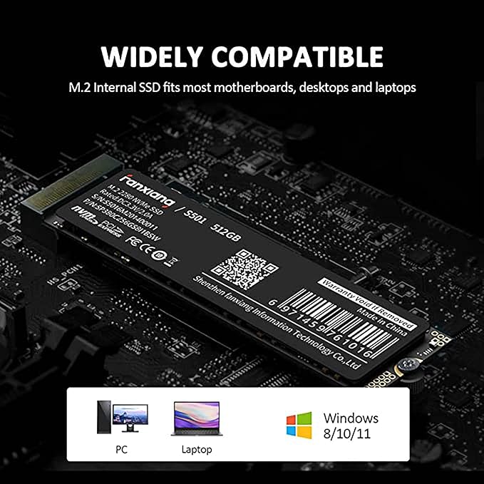 S501 512GB NVMe SSD 3D NAND1.3 PCIe Gen3x4 M.2 2280 Internal Solid State Drive (Read/Write Speed up to 2,150/1,600 MB/s) Compatible with Laptop & PC Desktop
