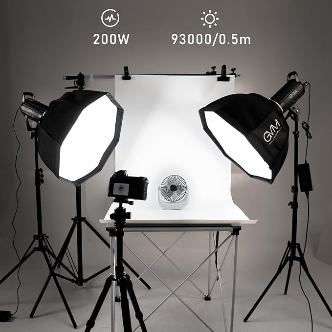 Bi-Color LED Video Light, GVM 200W Photography Lighting with Bowens Mount, Continuous LED Lighting Dimmable 3200K-5600K, CRI97+, APP Control System, YouTube, Portrait Studio Lighting Kit with Softbox