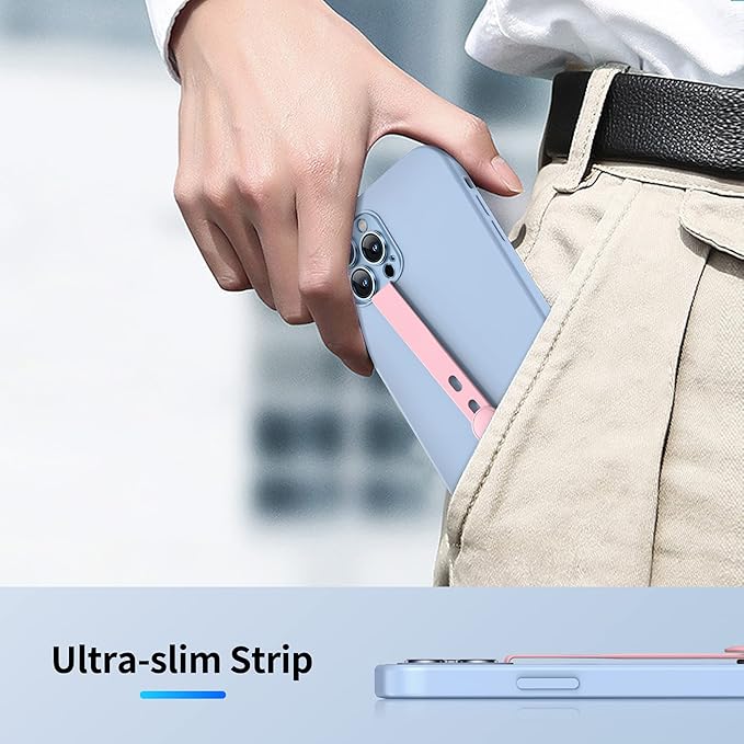 3 PCS Phone Loop Strap Clip Finger Grip Holder Stretchable Flexible Elastic Silicone Hand Band Ultra Slim Adjustable Wireless Charging Universal for Most Phones Cases Black Pink Blue