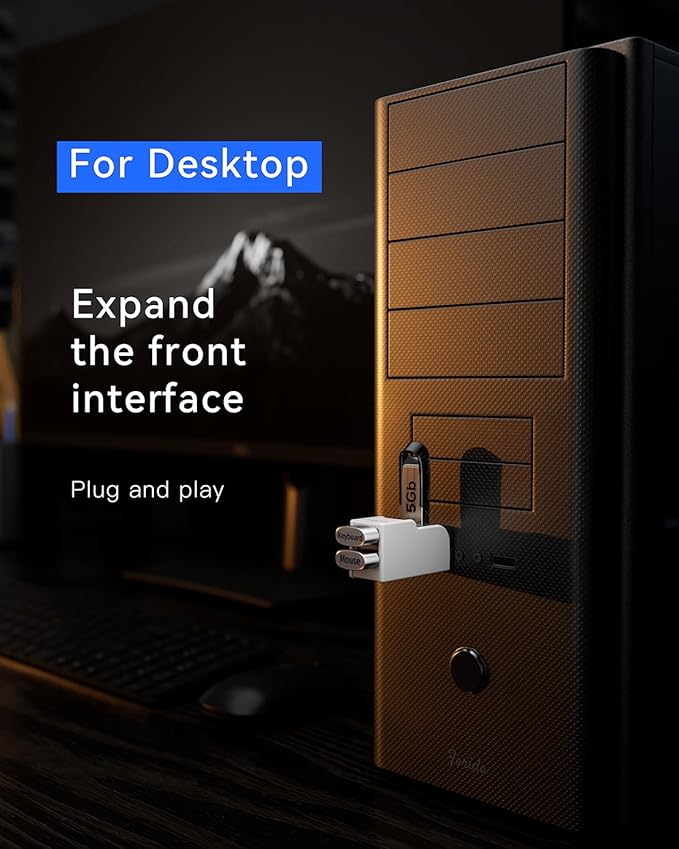 Mini USB Hub 3-Port USB Splitter 1 in 3 Out, USB Expander Adapter with USBA 3.0 Data Transfer Port, 2 USB 2.0 Ports Hub, USB Dongle for PC, Laptops, Keyborad, Mobile Hard Disk and More