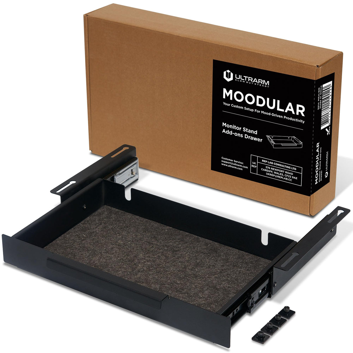 ULTRARM Moodular Laptop Tray Stand Add-On for Slide Rails, Do Not Use Alone