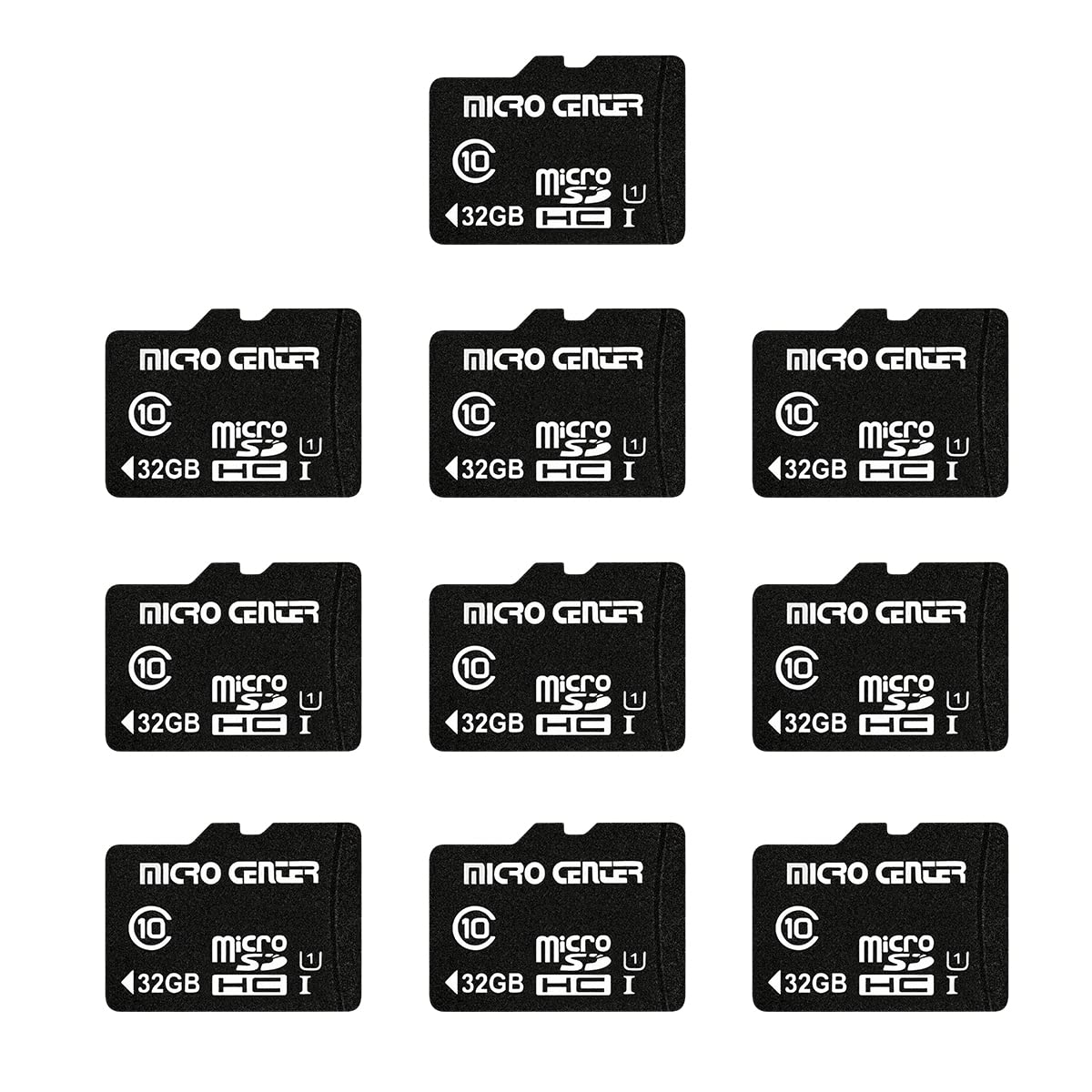 Micro Center 16GB Class 10 MicroSDHC Flash Memory Card with Adapter, 10Pack
