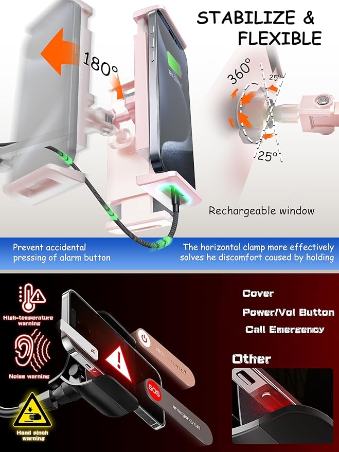 Foldable Tablet Stand, Tablet Mount Adjustable for Bed,Universal Flexible Tablet Holder with 360 Degree Rotation for iPad/iPhoneX/iPad Pro/N-Switch,or Other 4.5~13.5 Inches Devices (Pink)
