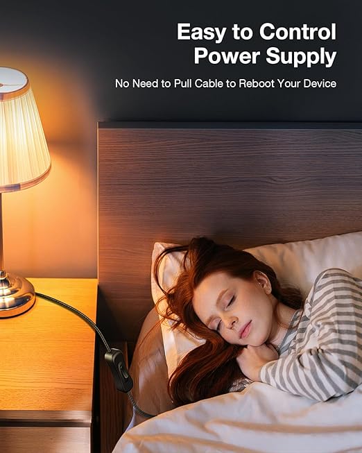 ANDTOBO USB Switch Extension Cable, (Upgraded Data + Power) USB Extension Cord with On/Off Power Switch Cable for LED Strips, iOS System, etc- 3.3 FT