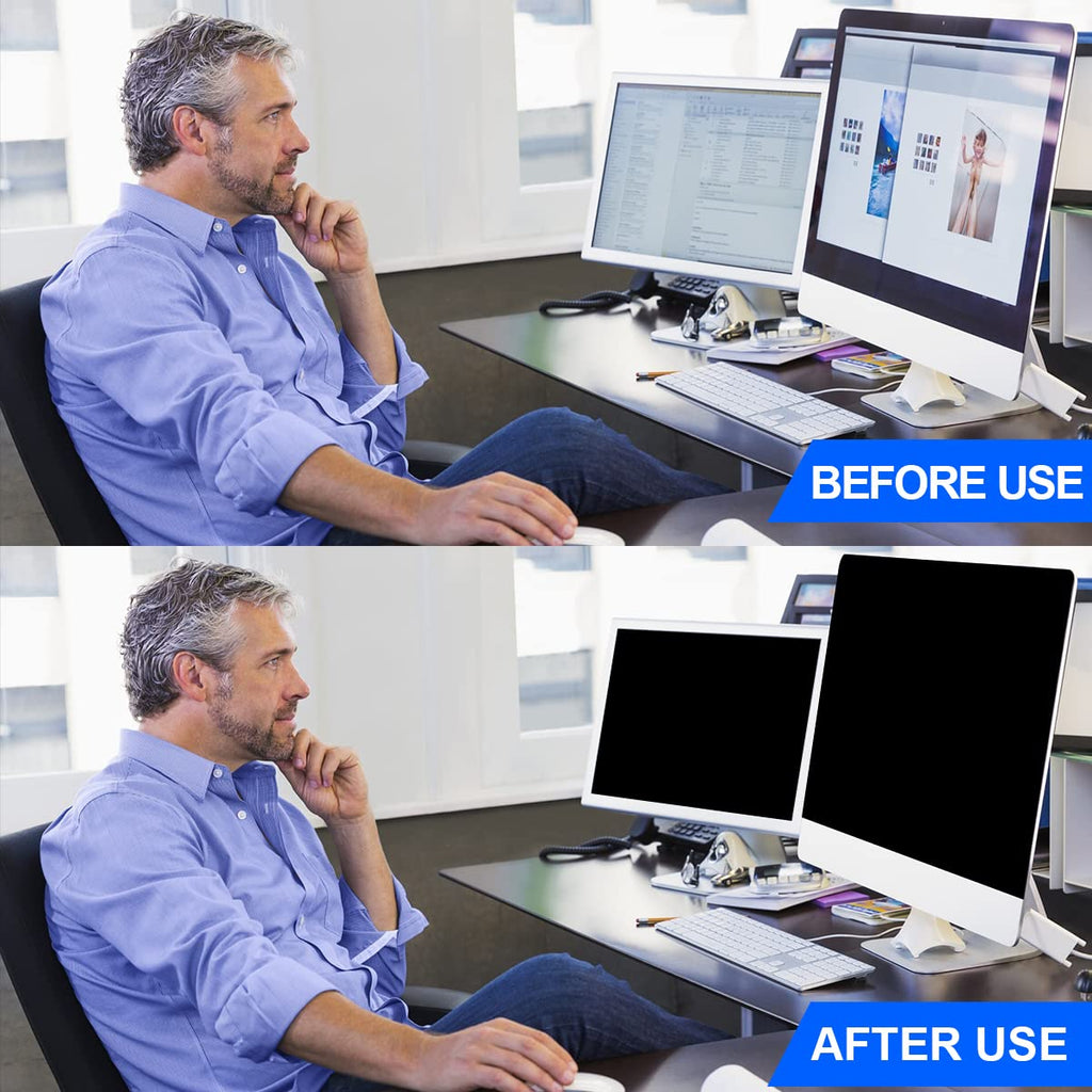 GUDTEKE Computer Privacy Screen Filter 22 Hanging Monitor Privacy Screen Protector for 16:10 Aspect Ratio Widescreen Computer Monitor, Eye Protection Anti Glare Blue Light Screen Protector