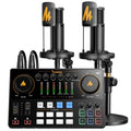 MAONO E2 Gen2B Podcast Equipment Bundle for 2, Dual XLR Condenser Mic Mixer