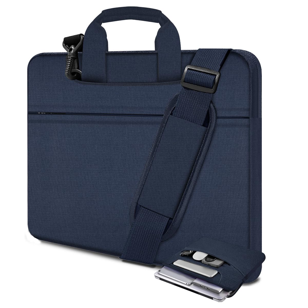 Hseok Laptop Case 15.6 inch Shoulder Bag with Strap,Black