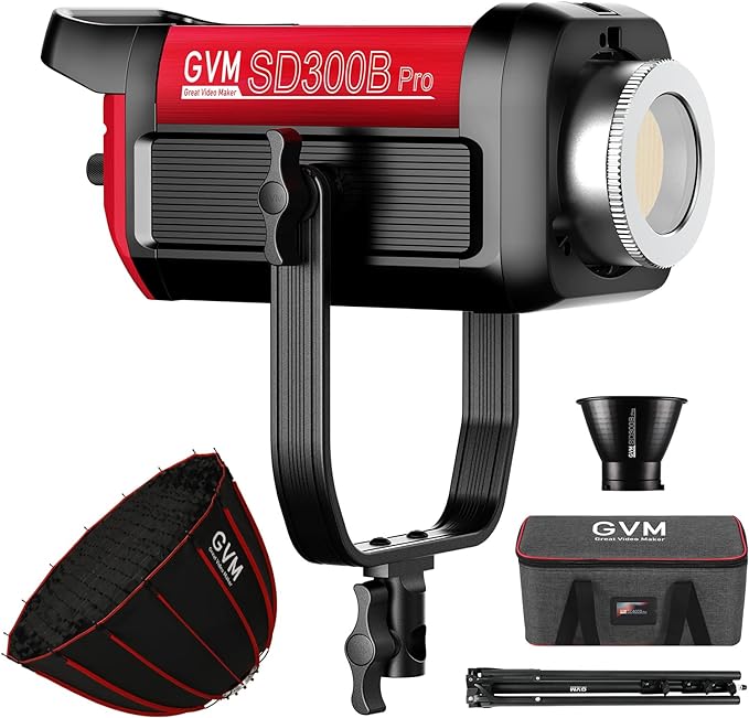 GVM Video Lighting 300W Bi-Color Studio Lights kit with Bowens Mount Softbox and Stand CCT 2700K~6800K CRI 97+ Continuous Lighting for Photography