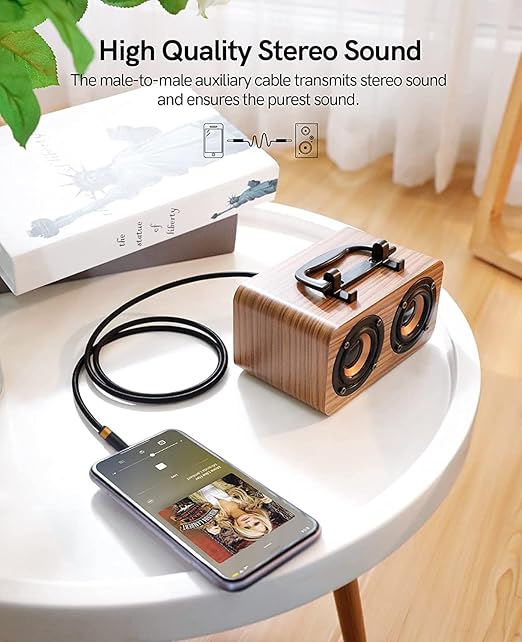 Aux Cord, Audiophile 3.5mm Stereo Audio Cable [0.75m (2.5 Feet), Silvered-Plated Copper core, Right Angle] Unbreakable and Great for Laptop, Tablets,Headphones, Cars and More.