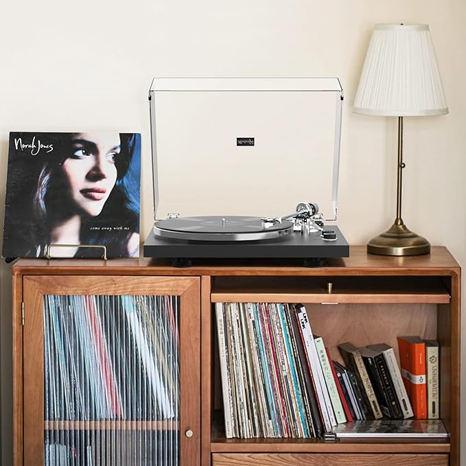 Turntables Record Player Wireless Output Connectivity Vinyl Player Belt-Drive Turn Tables Support 33&45 RPM Speed Phono Line Output USB Digital to PC Recording ATN3600L MM Cartridge Black