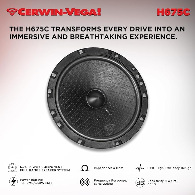 CERWIN-VEGA! HED 2025 Edition – 6.75” 2-Way Coaxial Full Range Speaker System - H675C