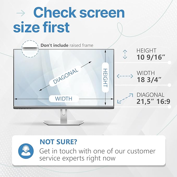VINTEZ [2 Pack] 21.5 Inch 16:9 Privacy Screen for Computer Monitor and Laptop - Anti Glare Protector Film Blue Light Filter Eye Protection - Computer Screen Privacy Shield
