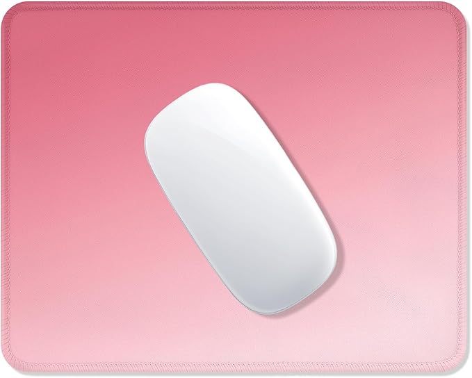 ITNRSIIET Mouse Pad Non-Slip Rubber Base Smooth Surface Stitched Edges Waterproof Durable Compatible with All Mice for Office & Gaming, Desk Accessory, 10.2x8.3x0.12 inch, Rose Gradient