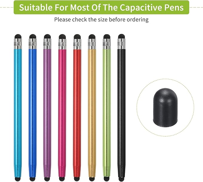 MECCANIXITY 60Pcs Replacement Stylus Pen Tips 4.5mm Conductive Capacitive Touch Screen Pens Tips Silicone Rubber, Black