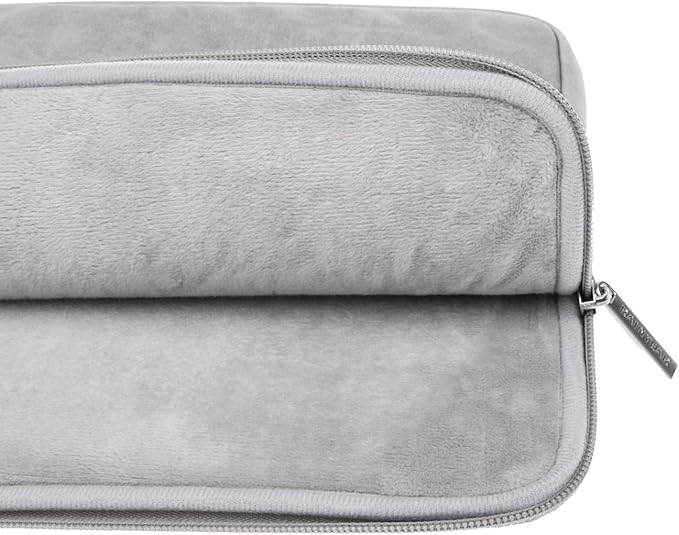 RAINYEAR 11 Inch Laptop Sleeve PU Suede Leather Case Protective Padded Cover Water Resistant Carrying Bag Compatible with 11.6 MacBook Air Surface Pro for 11 Notebook Computer Tablet Chromebook(Gray)