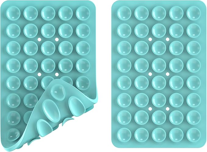Silicone Double Sided Suction Phone Case Mount, Detachable Hands Free & Strong Grip Holder for Selfies & Videos, Compatible iPhone Android (Sky Blue, 1Pack)