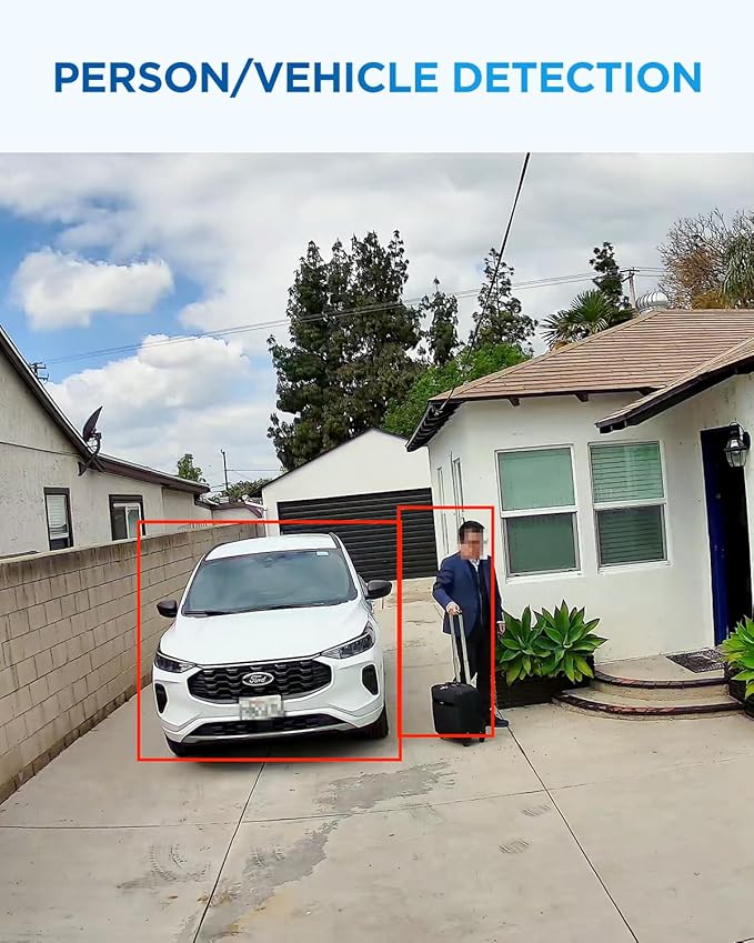 4COVR Wired Security Camera System, 8CH 8MP H.265 Ultra HD NVR 2TB HDD, 4Pcs Bullet 8MP Wired PoE IP Camera with Audio, IP67 Home Weatherproof, Person Vehicle Detection & Night Vision, LY37EX8M0804