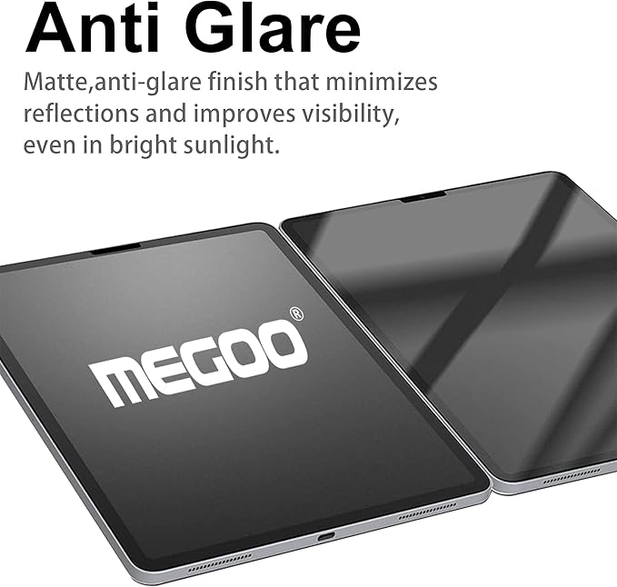 Megoo Paper Glass Screen Protector for iPad Pro 13 inch (2024 M4), Matte for Writing and Drawing, Anti-Glare, Easy Installation, Case Compatible, 2-Pack
