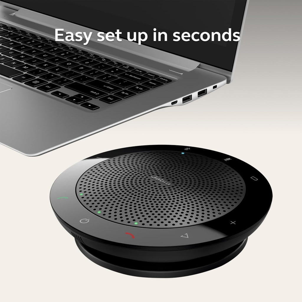 Jabra Speak 510 (2025 Edition) Portable, USB or Wireless Bluetooth Speaker Meetings and Calls with Crystal-Clear Sound, Works with Microsoft Teams, Black