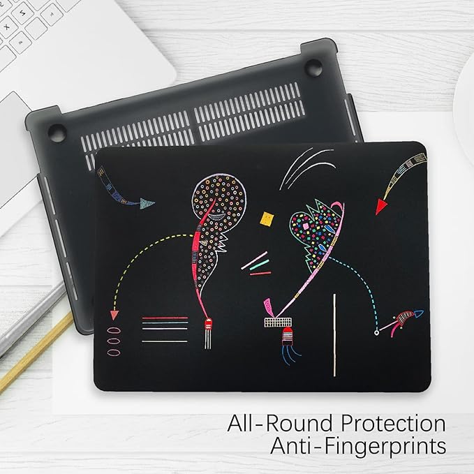 Berkin Arts for MacBook Pro 14 inch Cover A3401 A3185 A3112 A2992 A2918 A2779 A2442 with M4 M3 M2 M1 Chip(2021-2024 Release) Keyboard & Screen Cover Naive Art Illustrated (Two Sides by Kandinsky)