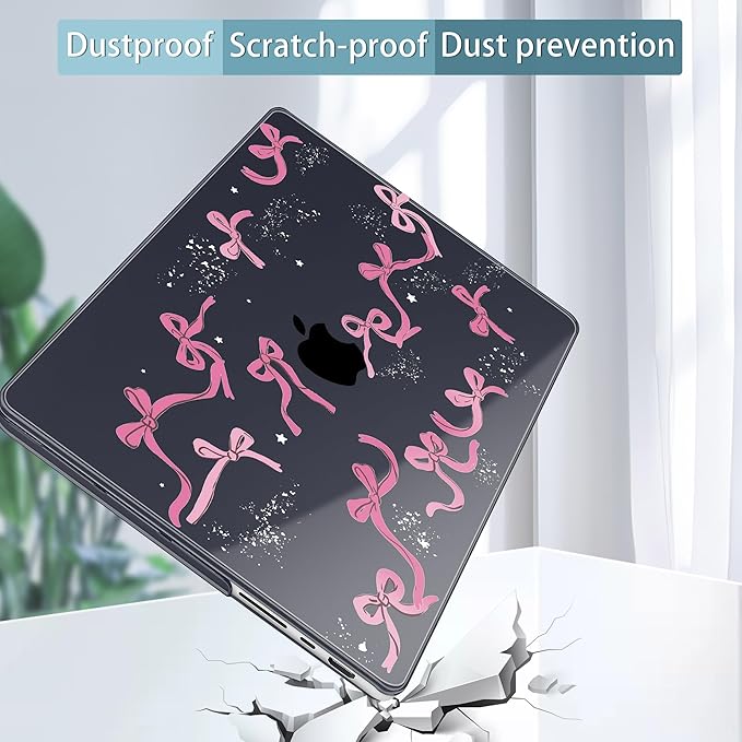 Tuiklol for MacBook Pro 14 Inch Case 2024-2021 Release M4 A3112 A3401 A3185/M3 A2918 A2992/M2 A2779/M1 A2442 Pro/Max,Hard Shell Case with Keyboard Cover & Screen Protector for Touch ID,Bow-2