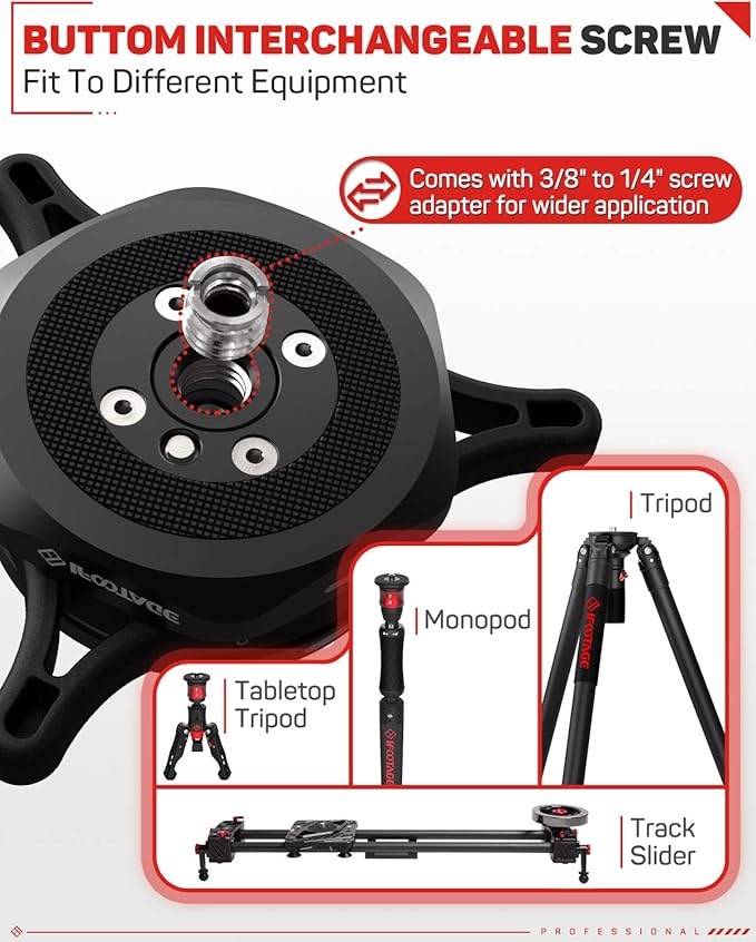 IFOOTAGE Seastar Q1S, Quick Release Plate, Upgrade Camera Quick Connect Tripod Mount Compatible with Canon, Nikon, Sony DSLR Camcorder Video Photography, Ball Head,Tripod, Monopod, Slider etc