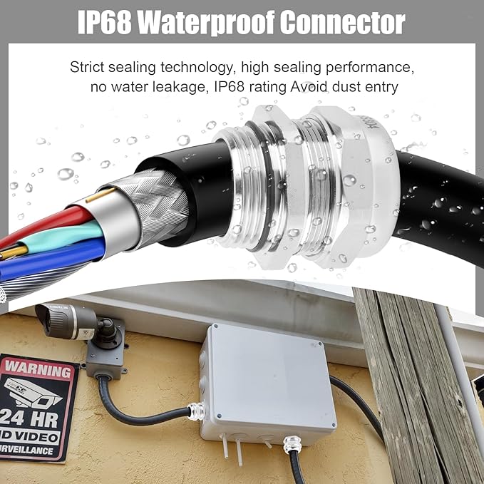 NPT 1" Stainless Steel Waterproof Cable Gland IP68 Waterproof Cable Gland Adjustable 18-25mm Cable Gland Protectors