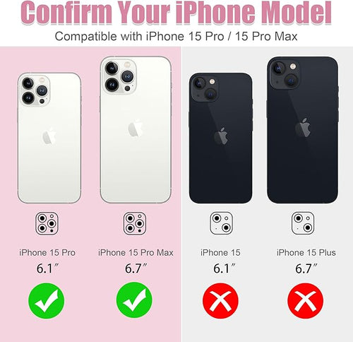 AGVEE 3+3 6 Pack for iPhone 15 Pro & Max Camera Lens Protector Cover