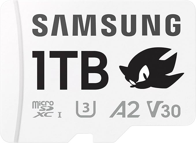 Samsung PRO Plus Sonic The Hedgehog + Adapter, 1TB microSDXC, Up-to 180MB/s, Full HD & 4K UHD, UHS-I, C10, U3, V30, A2, for Nintendo-Switch, Steam Deck, GoPRO, DJI Drone, Tablets (MB-MD1T0SA/LC1)